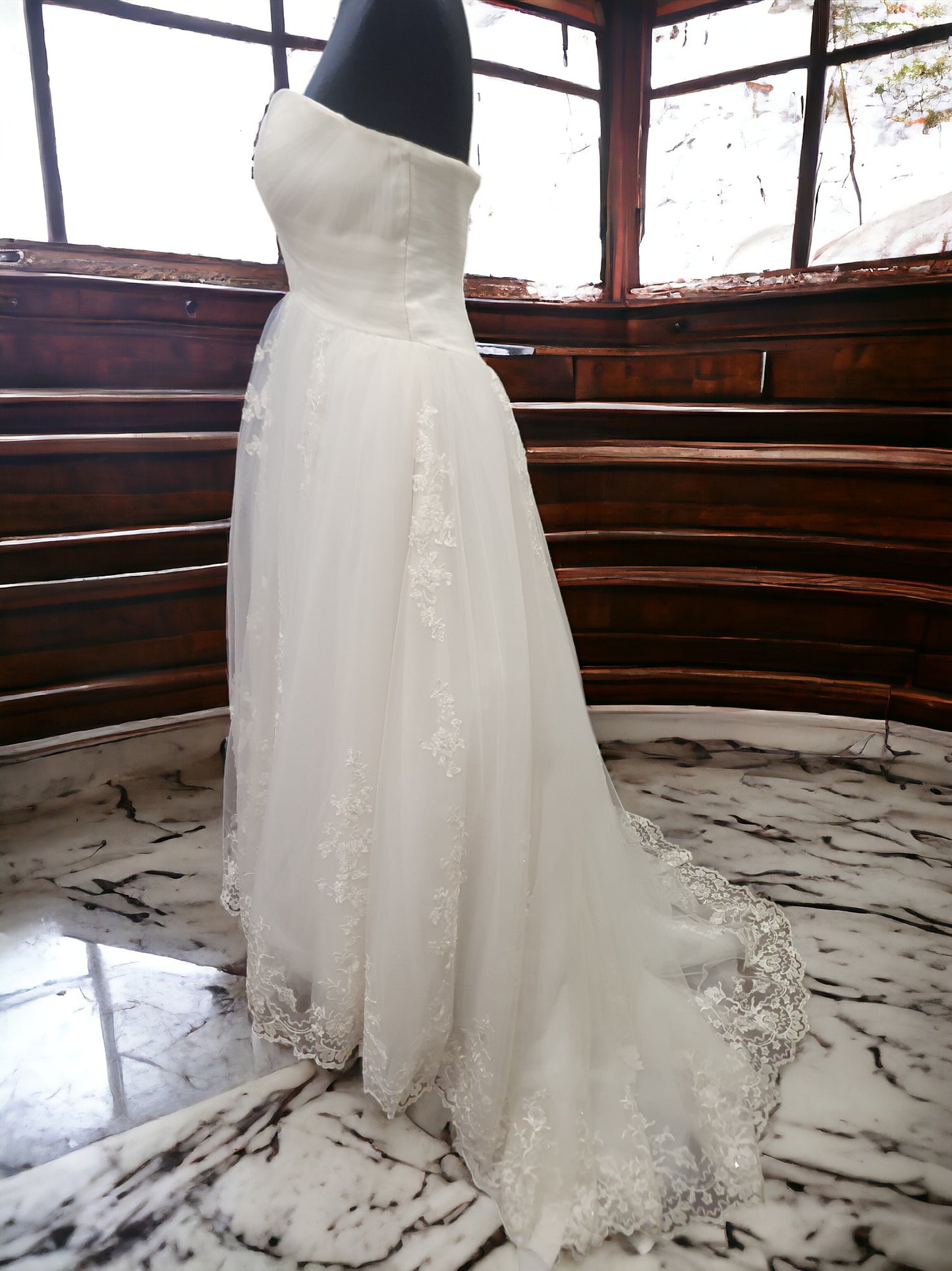 Blue Cherry Sweetheart A-Line