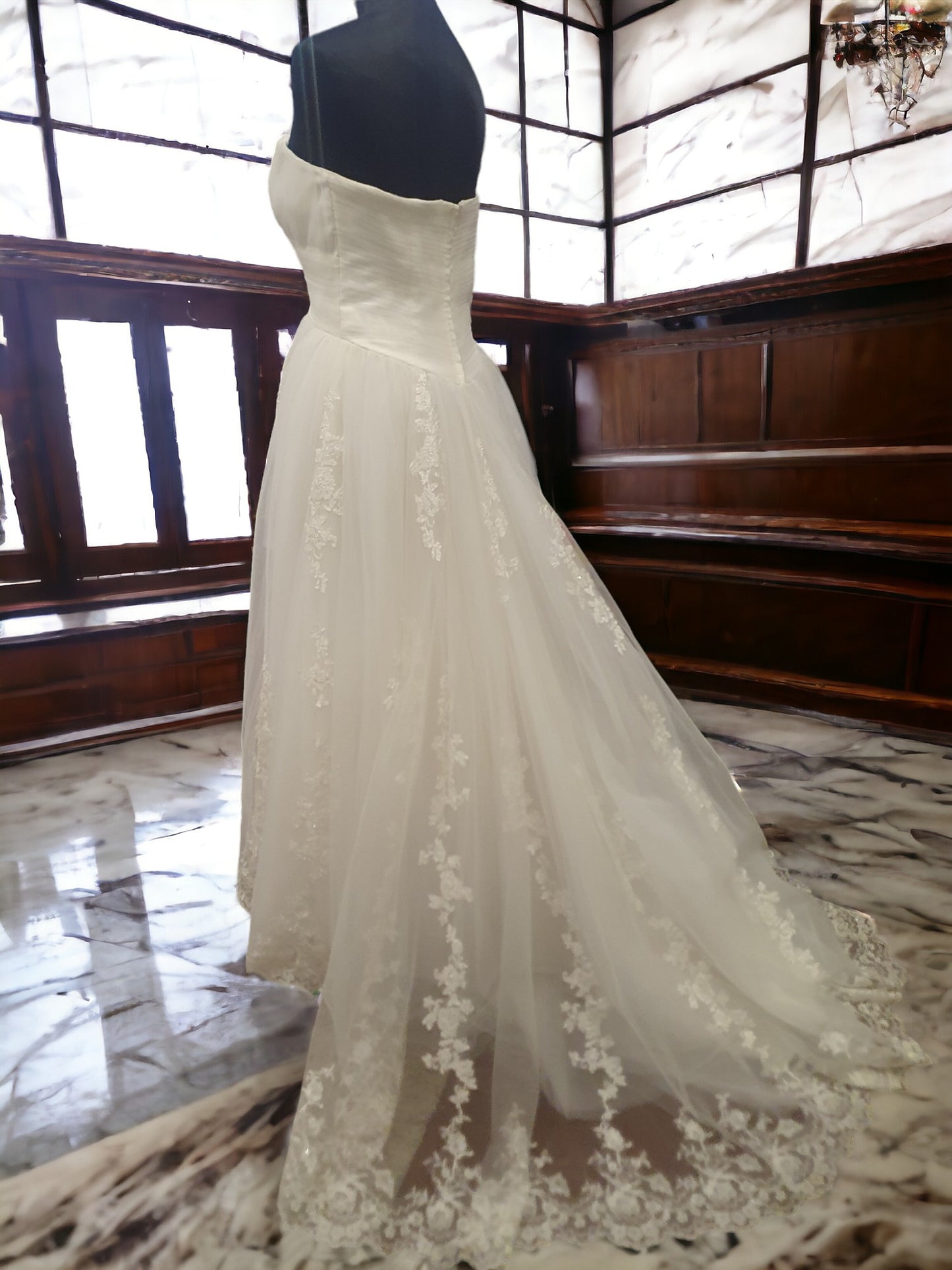 Blue Cherry Sweetheart A-Line