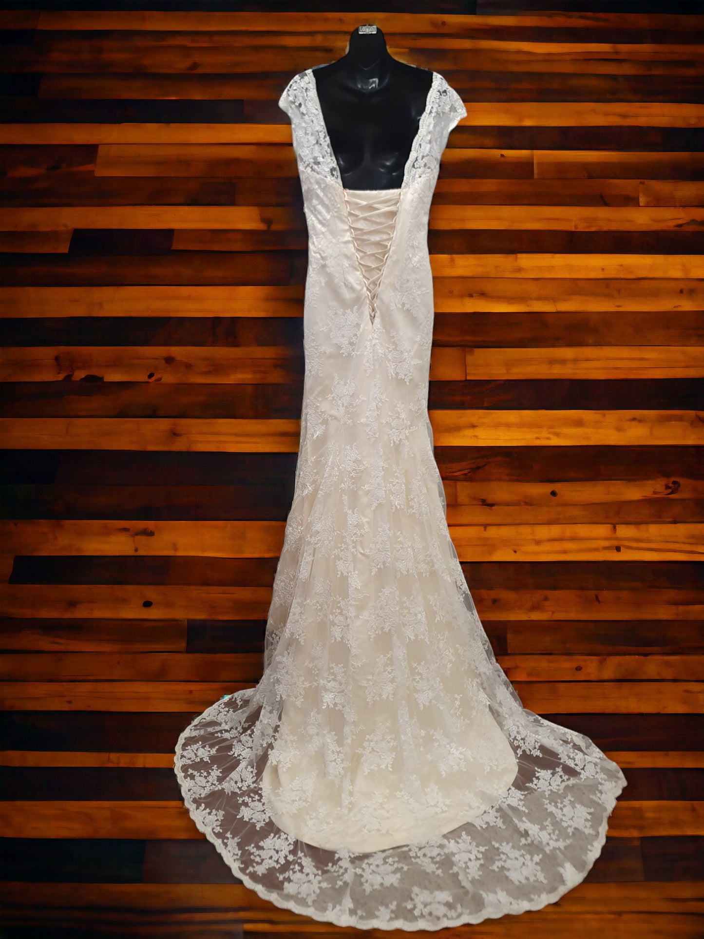 Ivory Lace Fit & Flare with Train