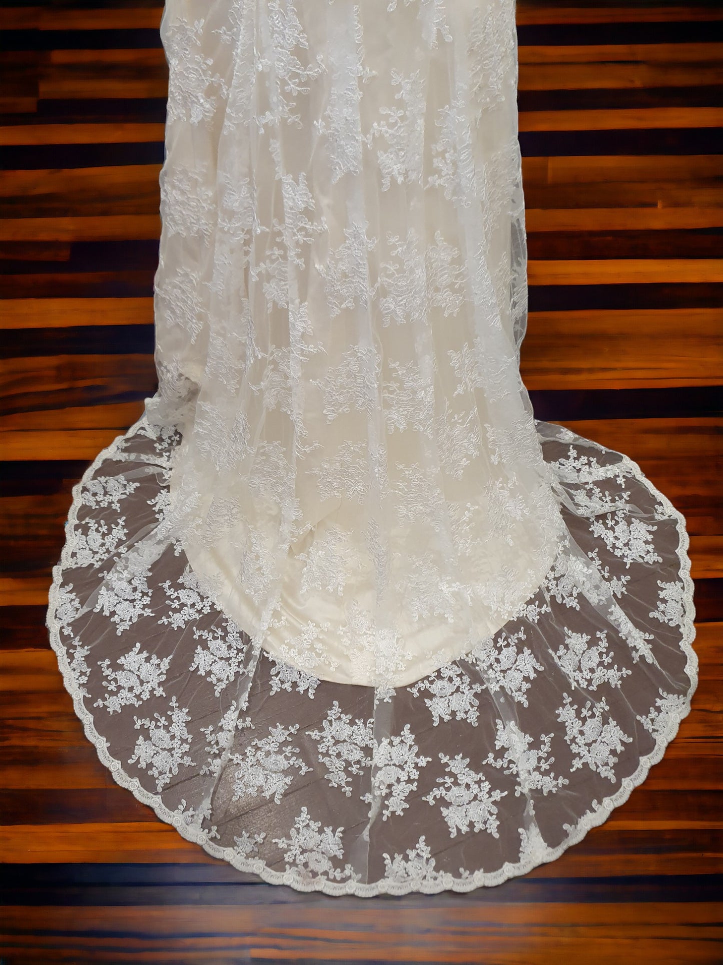 Ivory Lace Fit & Flare with Train