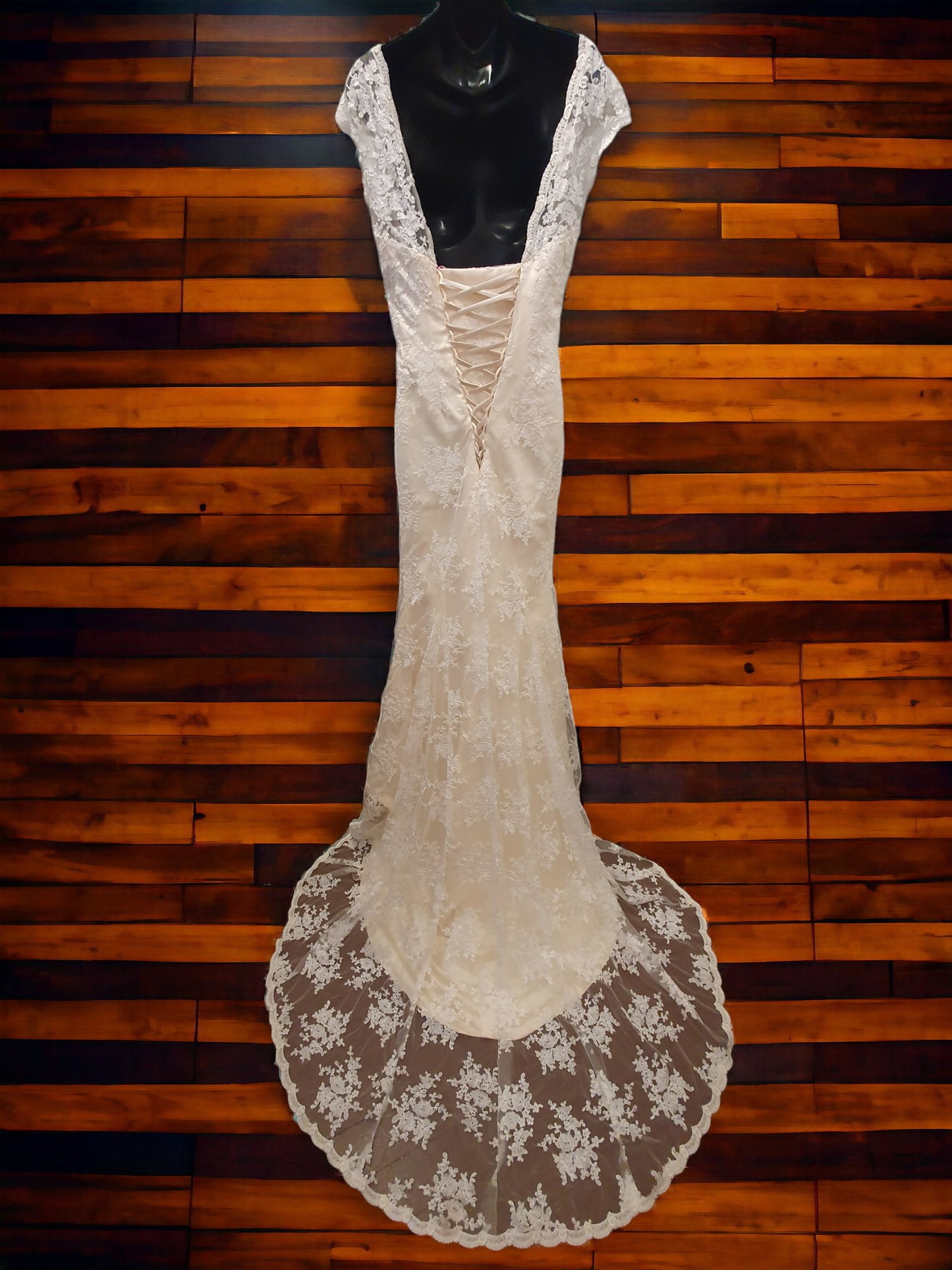 Ivory Lace Fit & Flare with Train