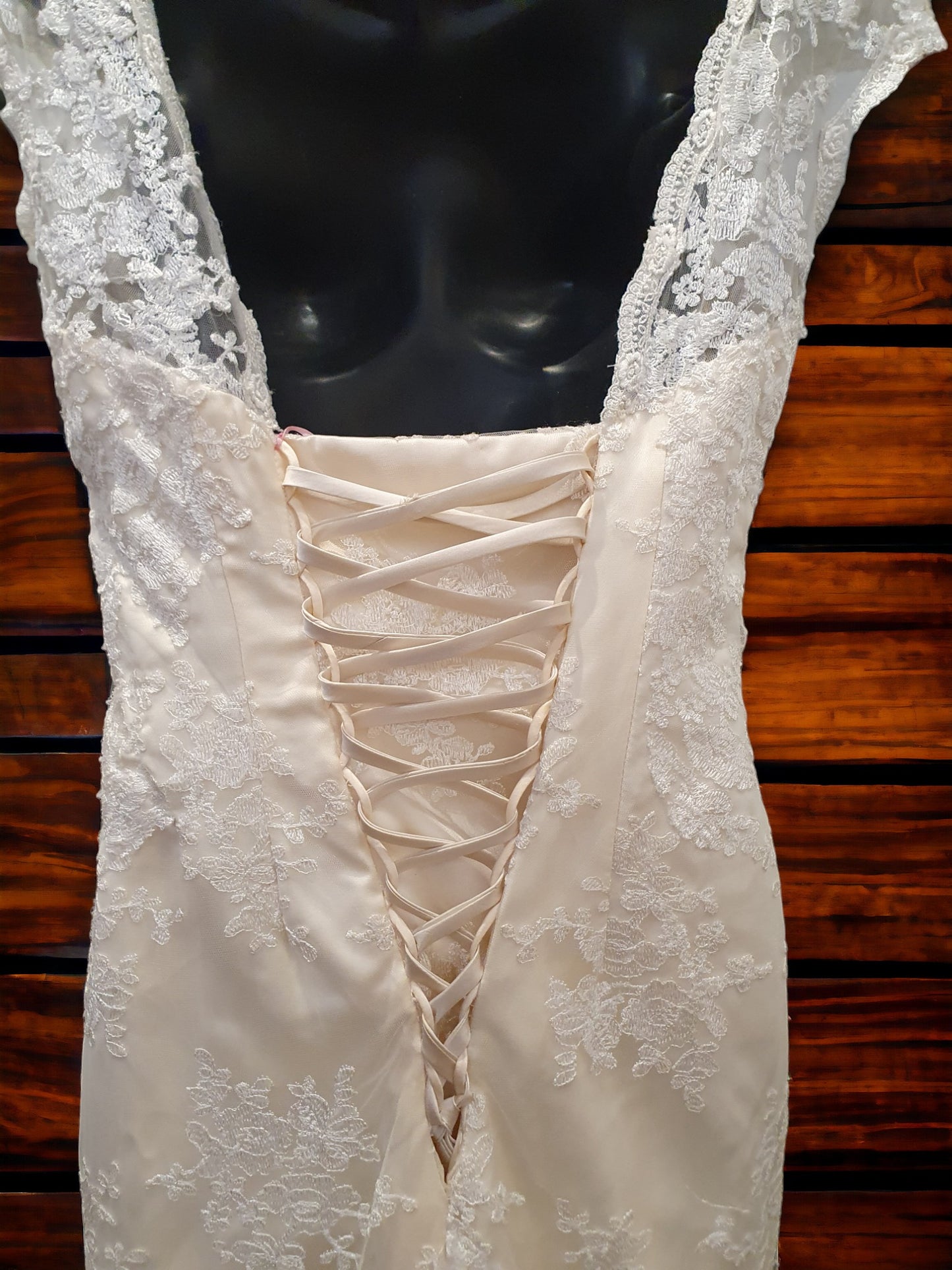 Ivory Lace Fit & Flare with Train