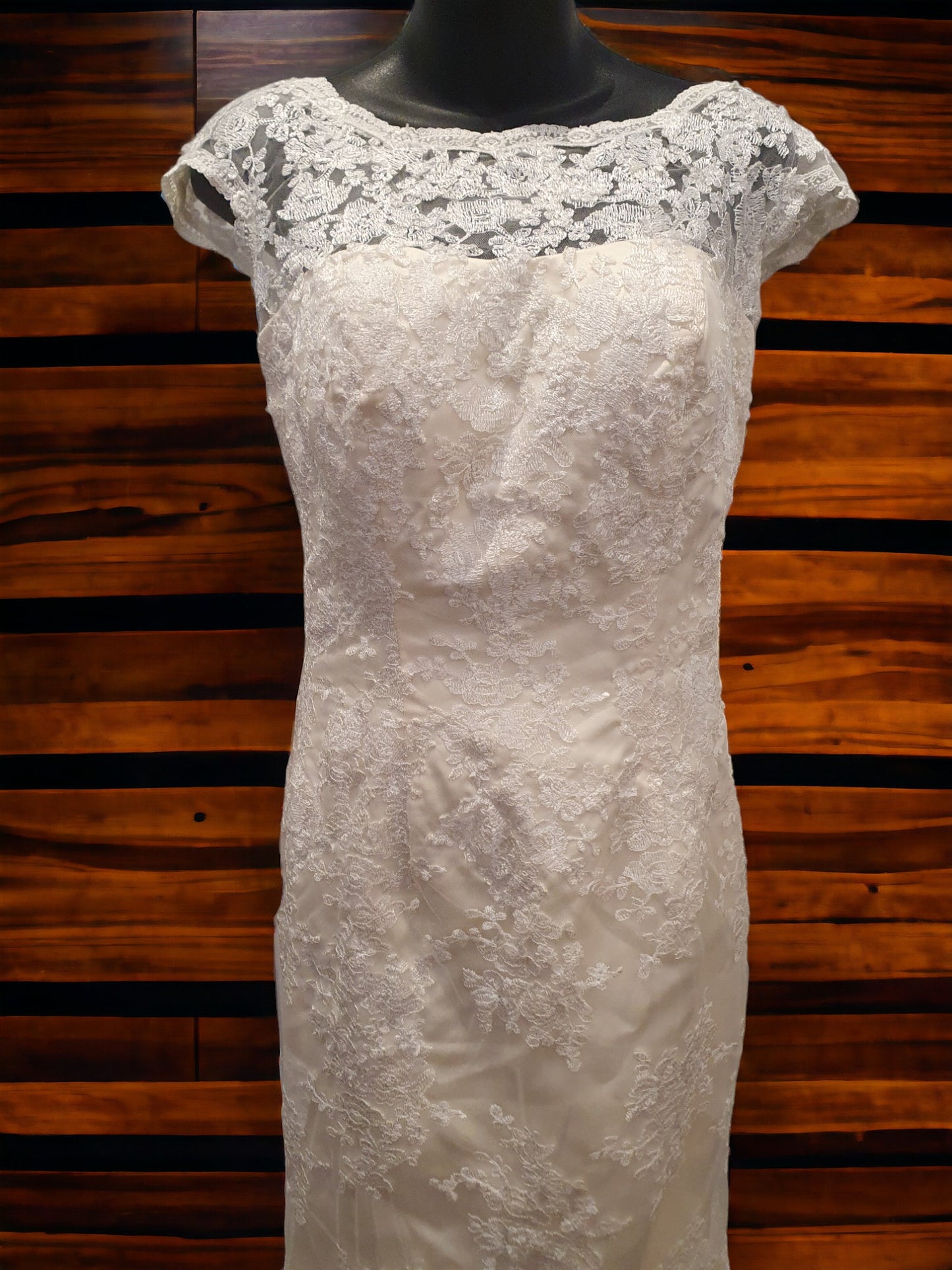 Ivory Lace Fit & Flare with Train