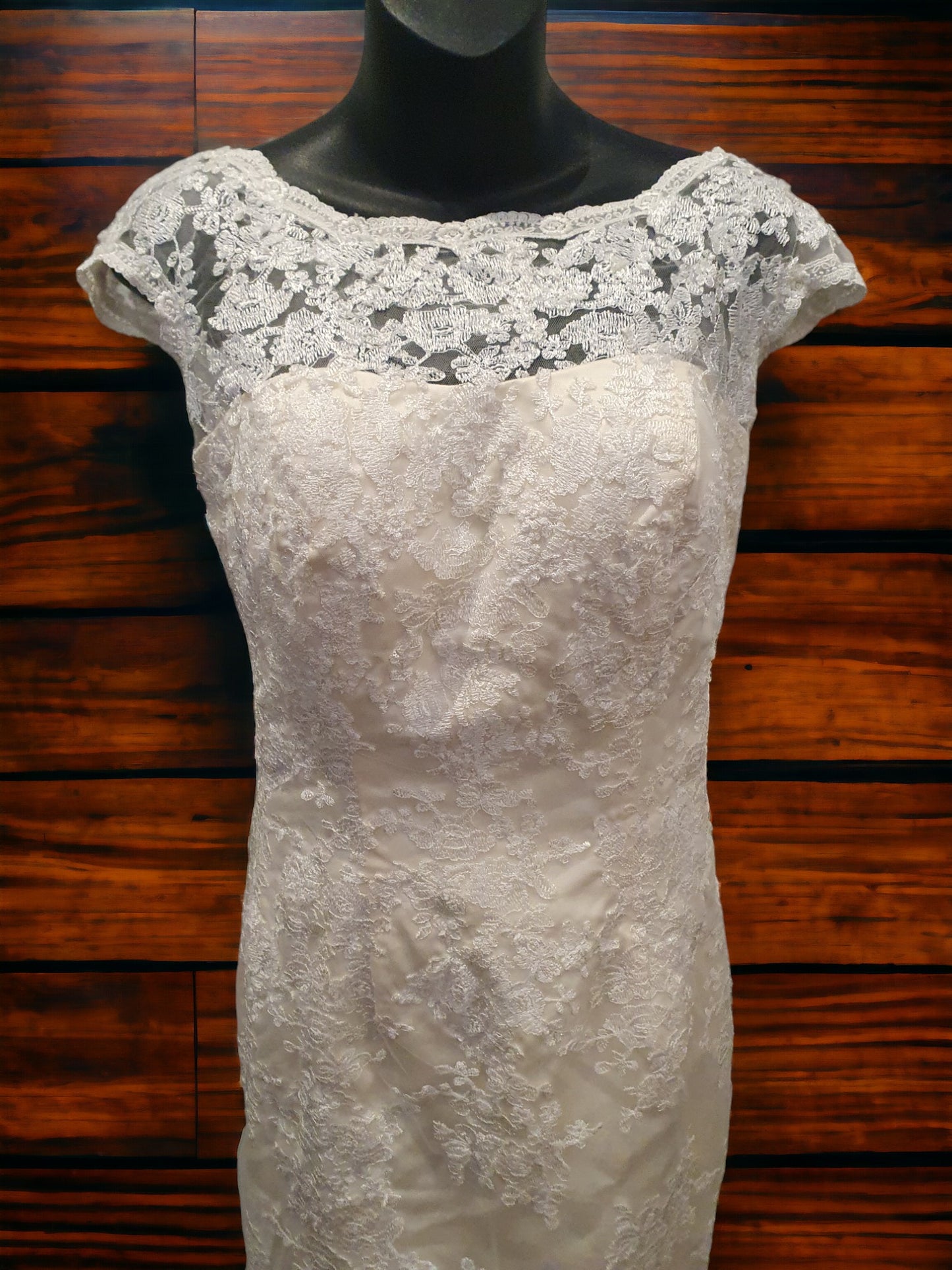 Ivory Lace Fit & Flare with Train