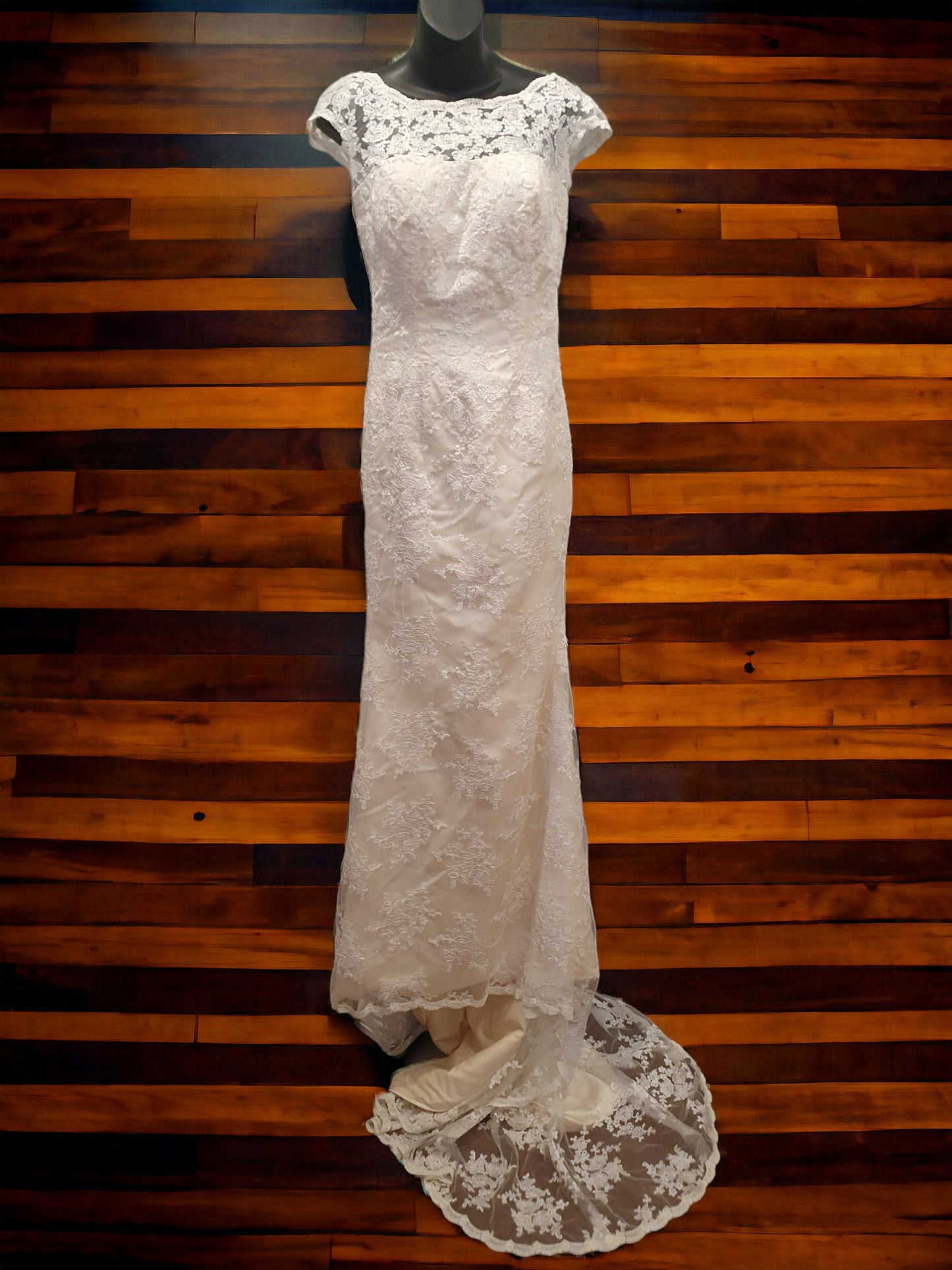 Ivory Lace Fit & Flare with Train