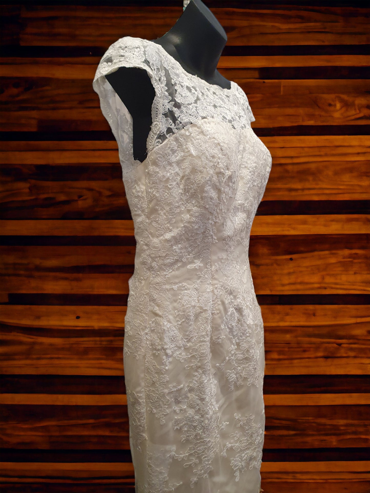 Ivory Lace Fit & Flare with Train