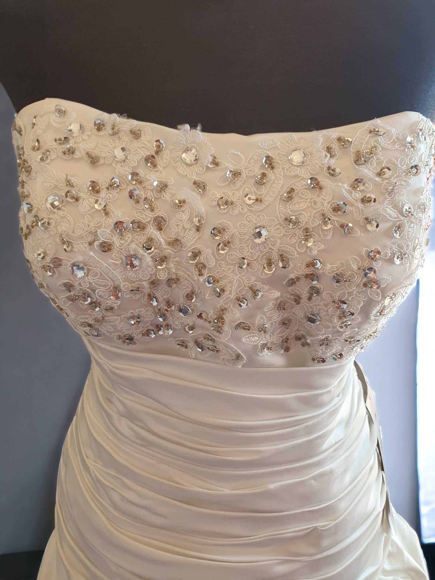 Classic Strapless A-Line Gemstone Gown