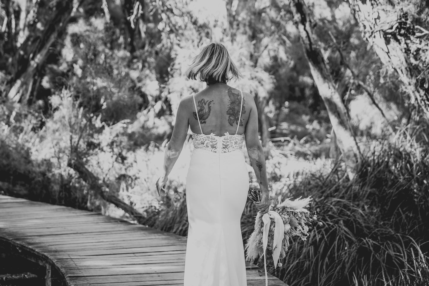 Crepe & Lace Fit & Flare Gown