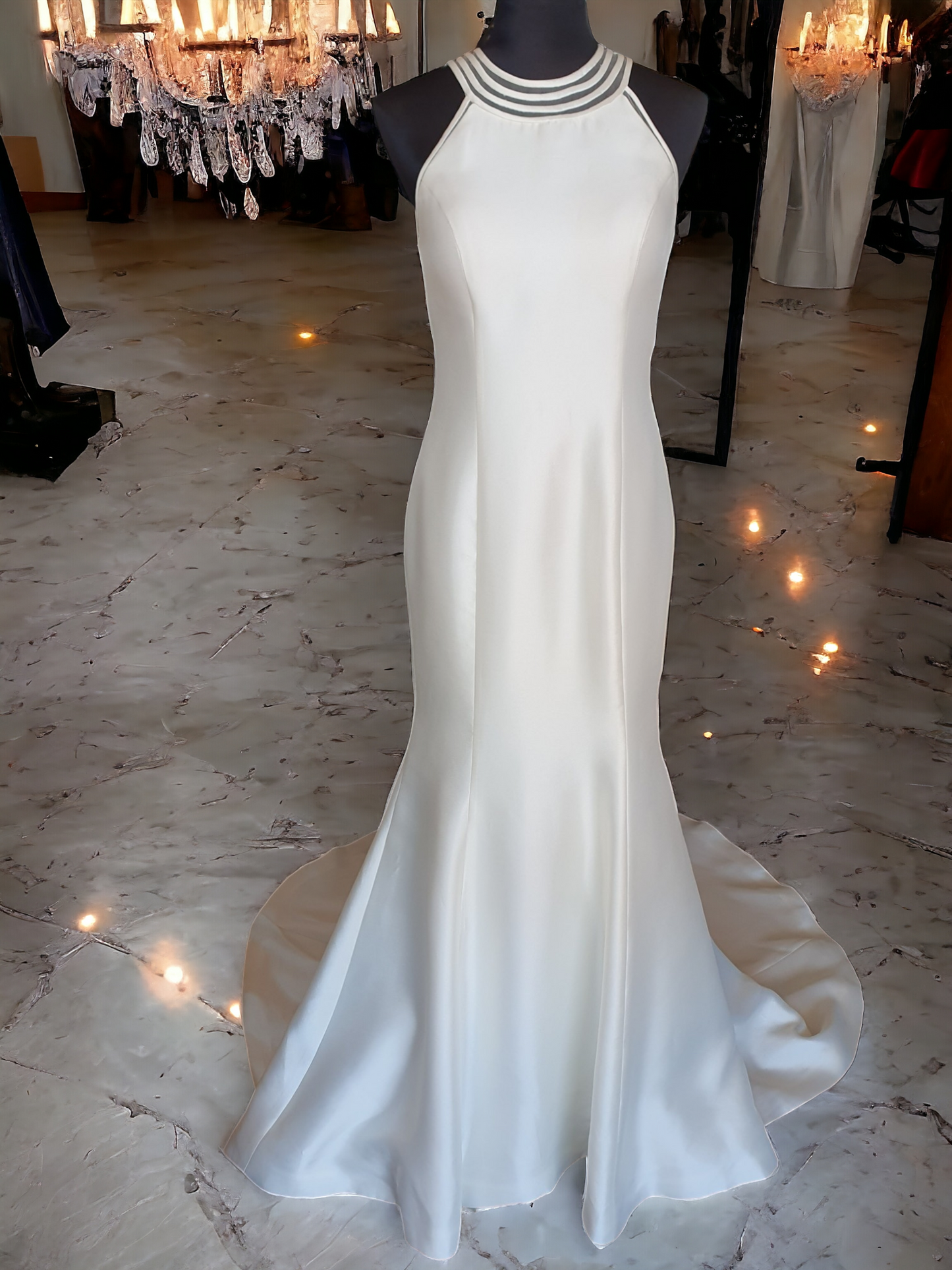 Halter White Wedding Dress