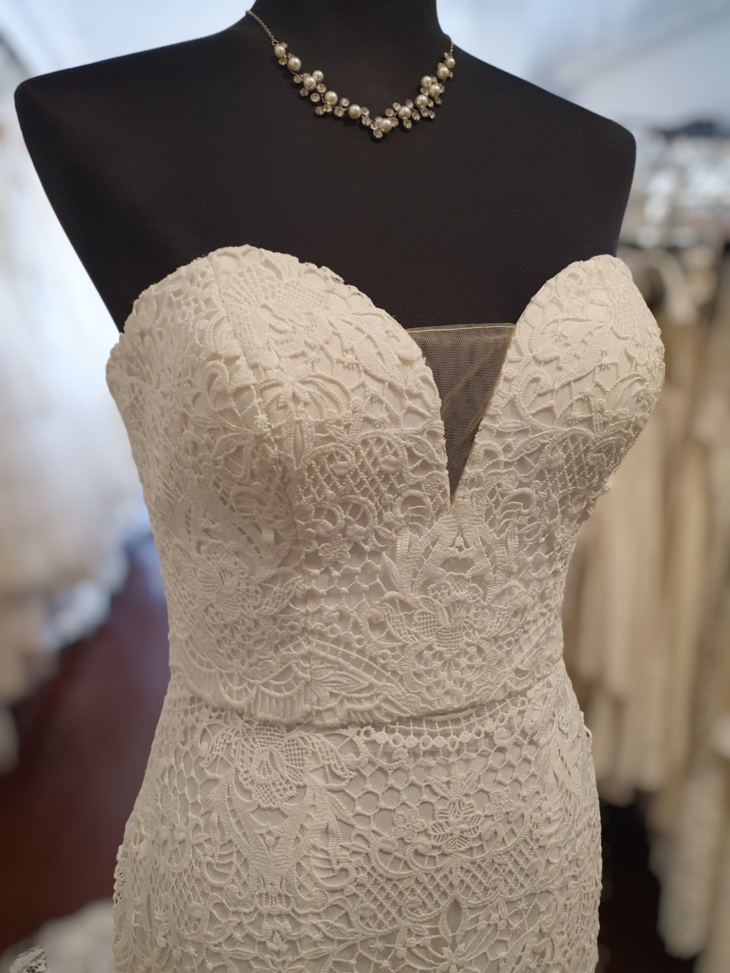 Cotton Lace Sweetheart Gown