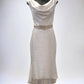 Midi Cowl Neck Wedding Gown with Diamonte Belt