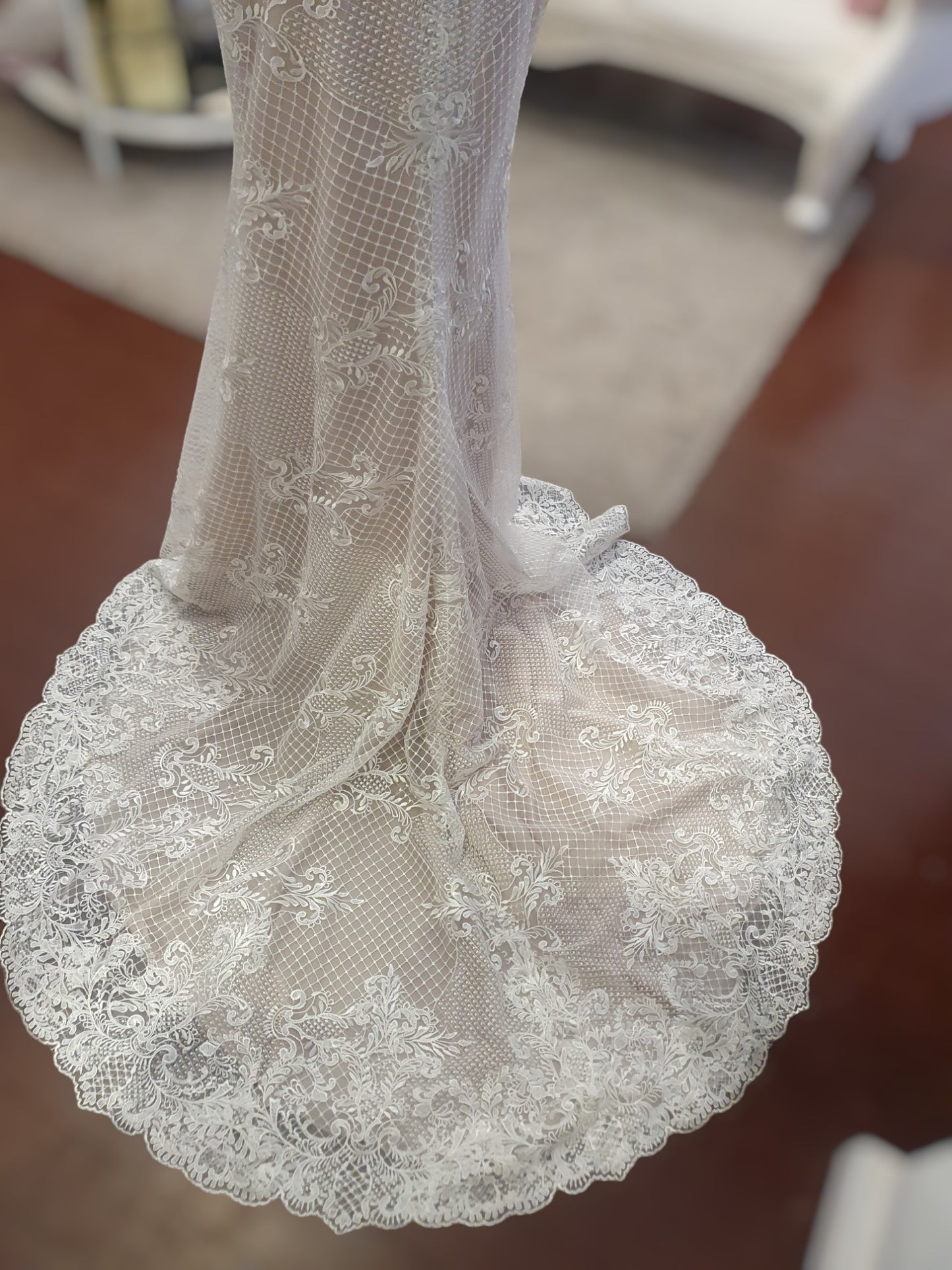 Lace with Mocha Long Sleeve Gown