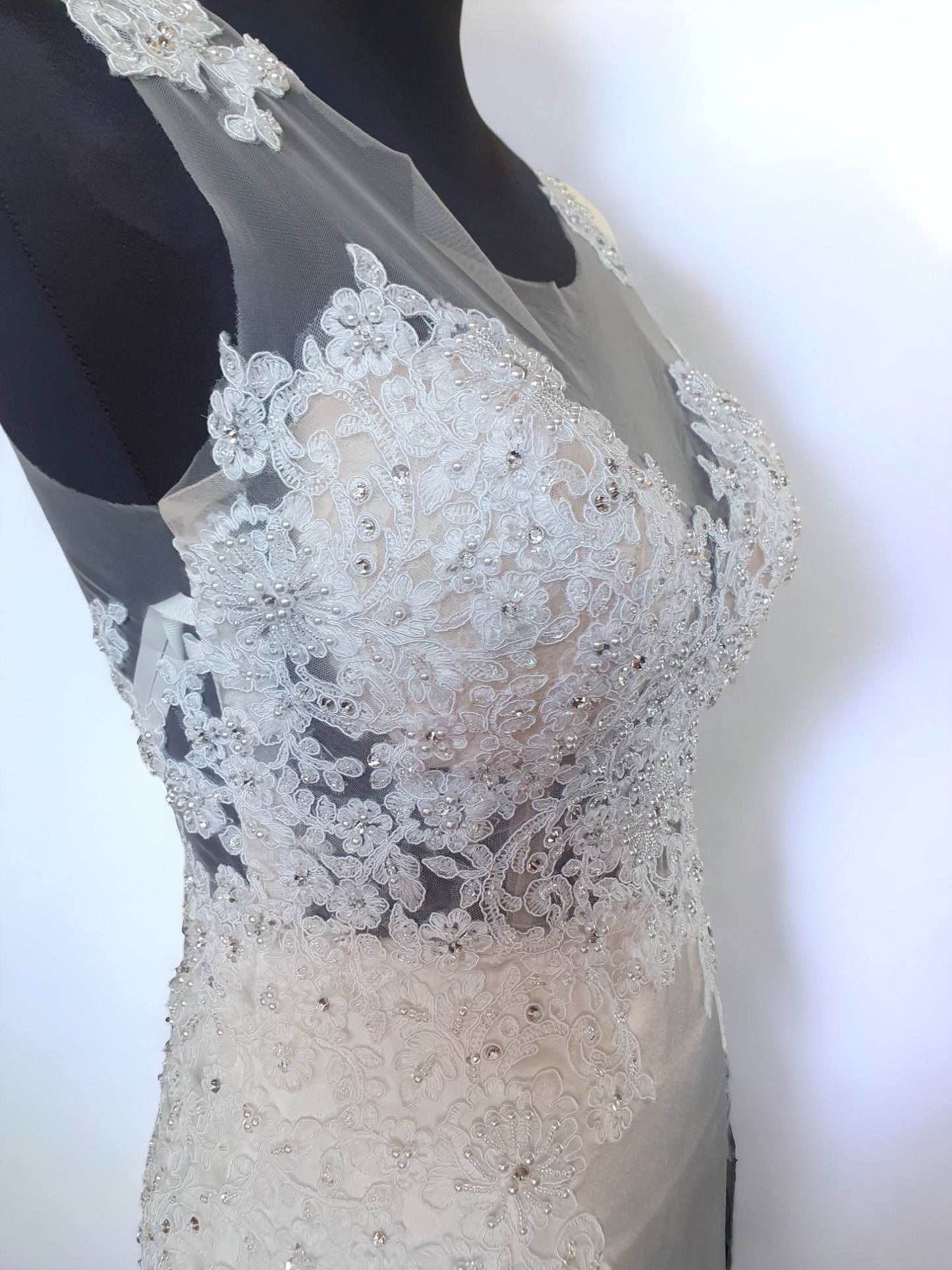 Fit & Flare Crepe Ivory Gown