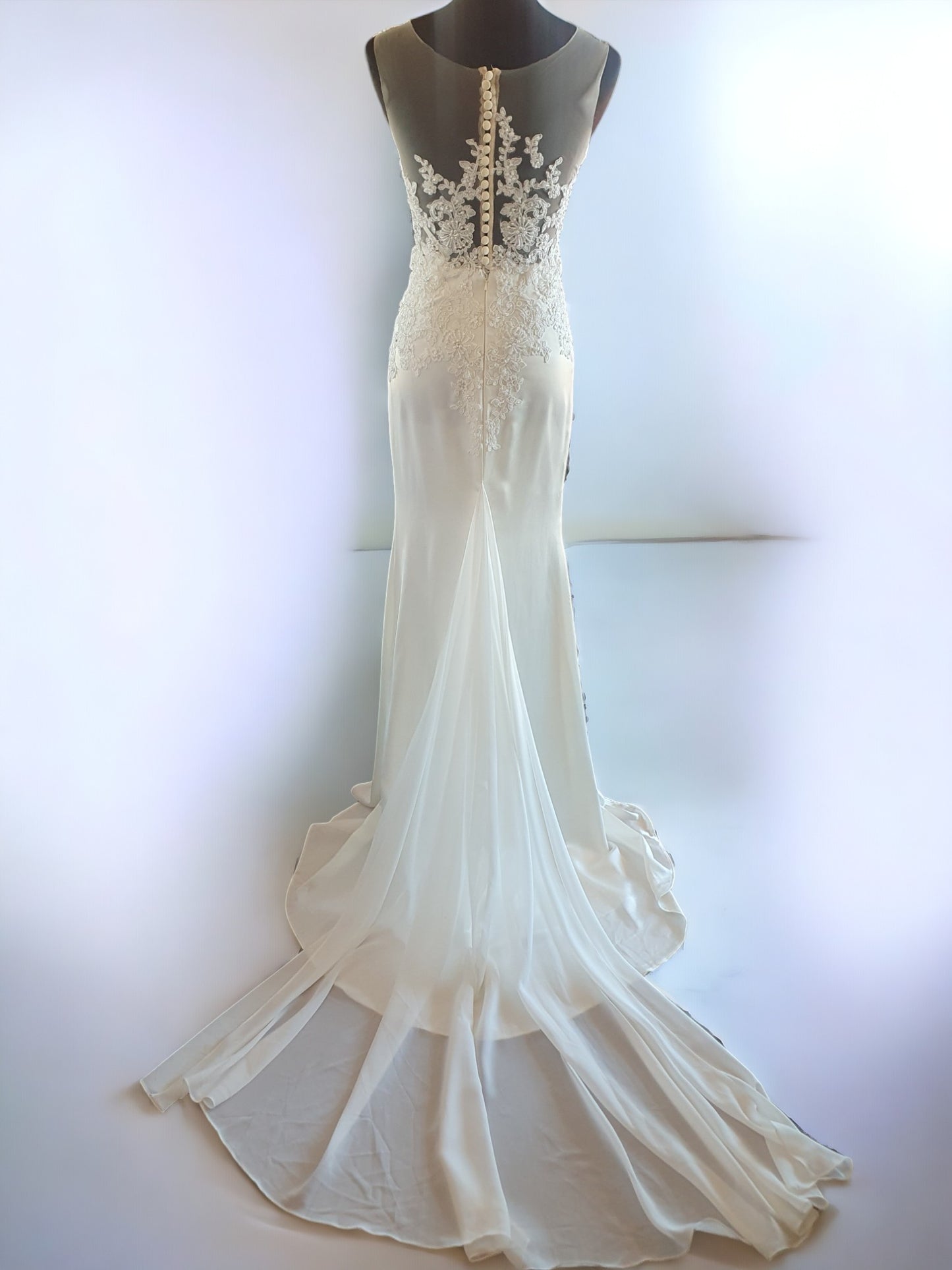 Fit & Flare Crepe Ivory Gown