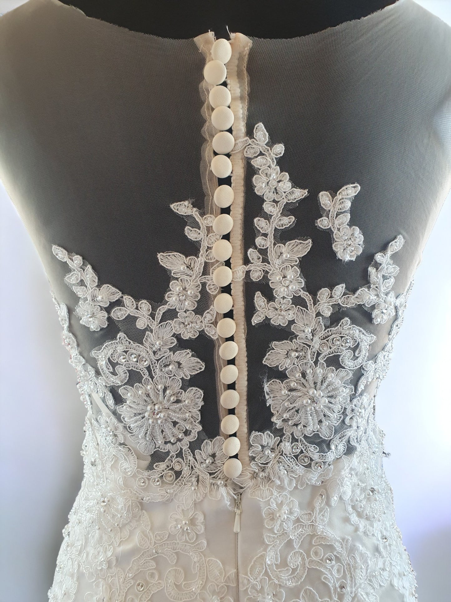 Fit & Flare Crepe Ivory Gown