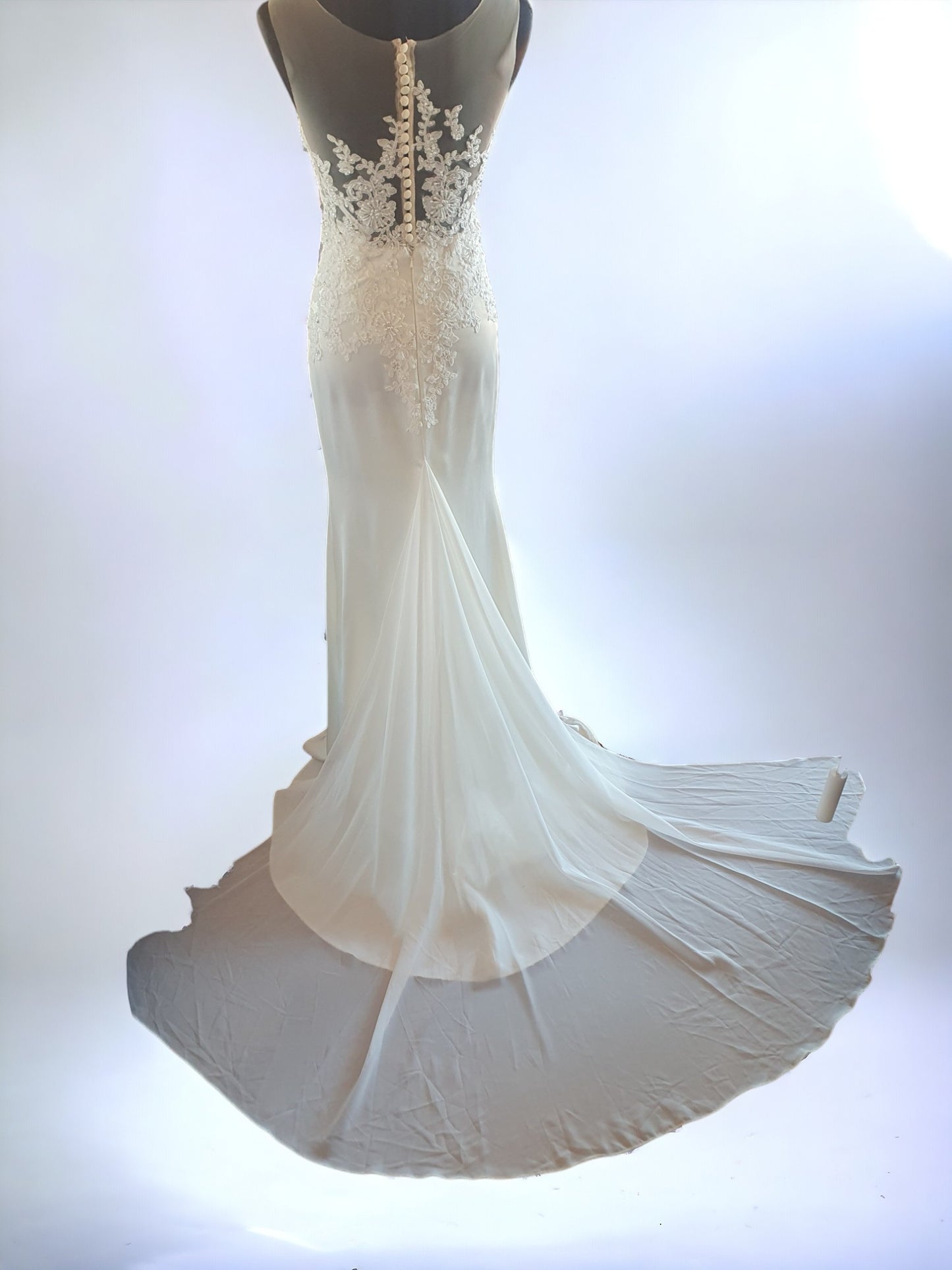 Fit & Flare Crepe Ivory Gown