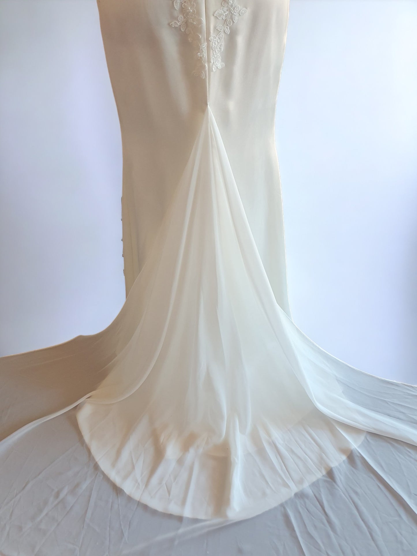 Fit & Flare Crepe Ivory Gown