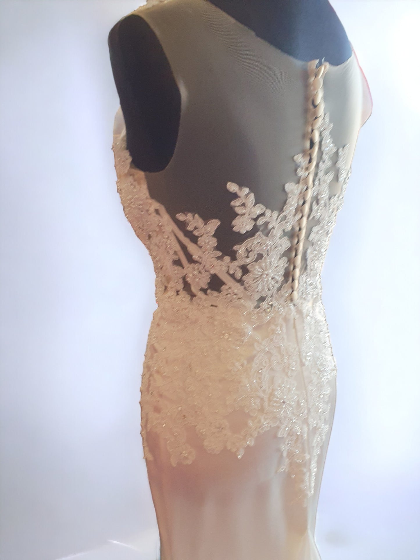 Fit & Flare Crepe Ivory Gown