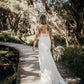 Crepe & Lace Fit & Flare Gown