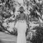 Crepe & Lace Fit & Flare Gown